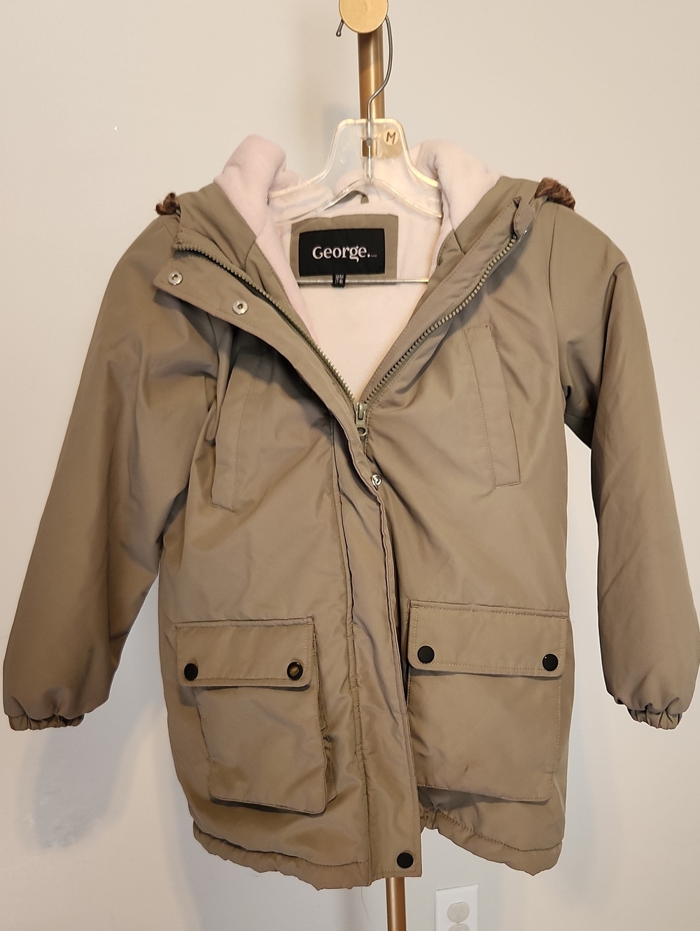 George Kids' Tan Hooded Winter Parka Jacket